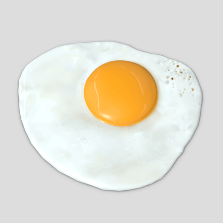 Fried Egg - low poly PBR 3d model