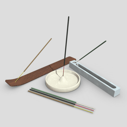 Incense Burner Pack - low poly PBR 3d model