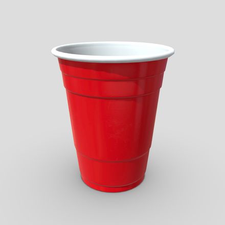 CC0 - Red Cup - low poly PBR 3d model