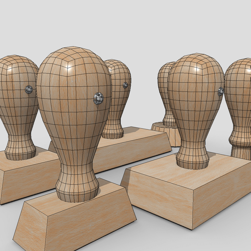 Rubber Stamp Pack - low poly PBR 3d model