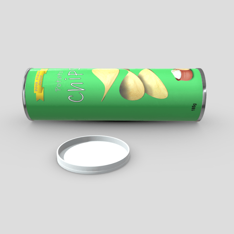 Potato Chips Tube 3 Open - low poly PBR 3d model