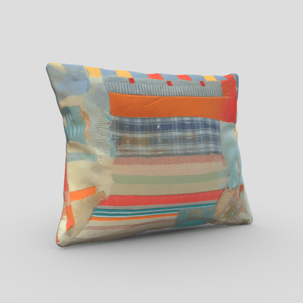 Patchwork Pillow 2 - low poly PBR 3d model