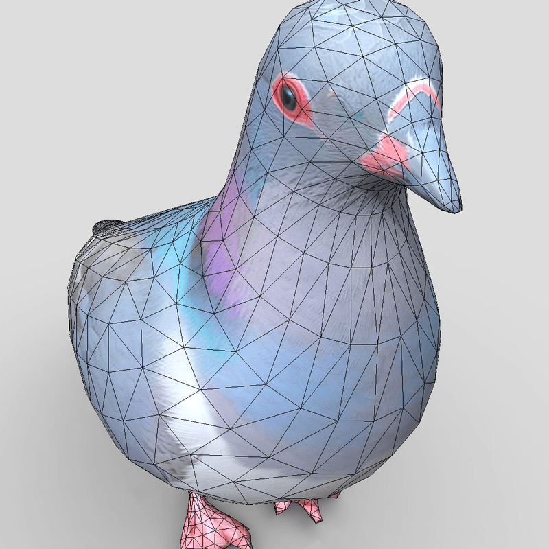 Standing Bird Pigeon - low poly PBR 3d model