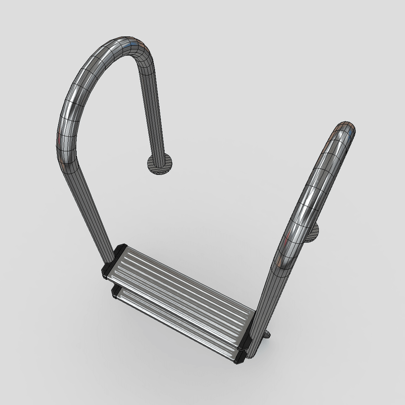 CC0 - Pool Ladder 3 - low poly PBR 3d model