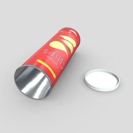 Potato Chips Tube Open - low poly PBR 3d mdoel