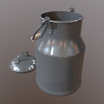 Milk Churn - low poly PBR 3d model