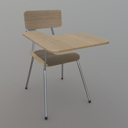 School Desk - low poly PBR 3d model