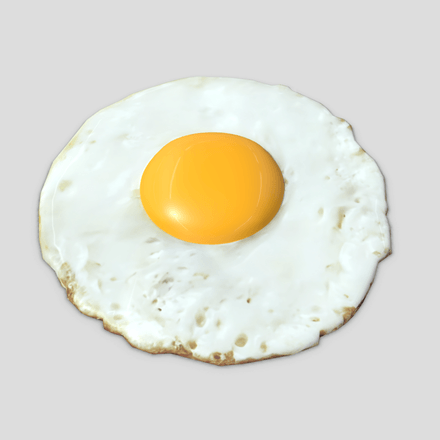 Fried Egg 2 - low poly PBR 3d model