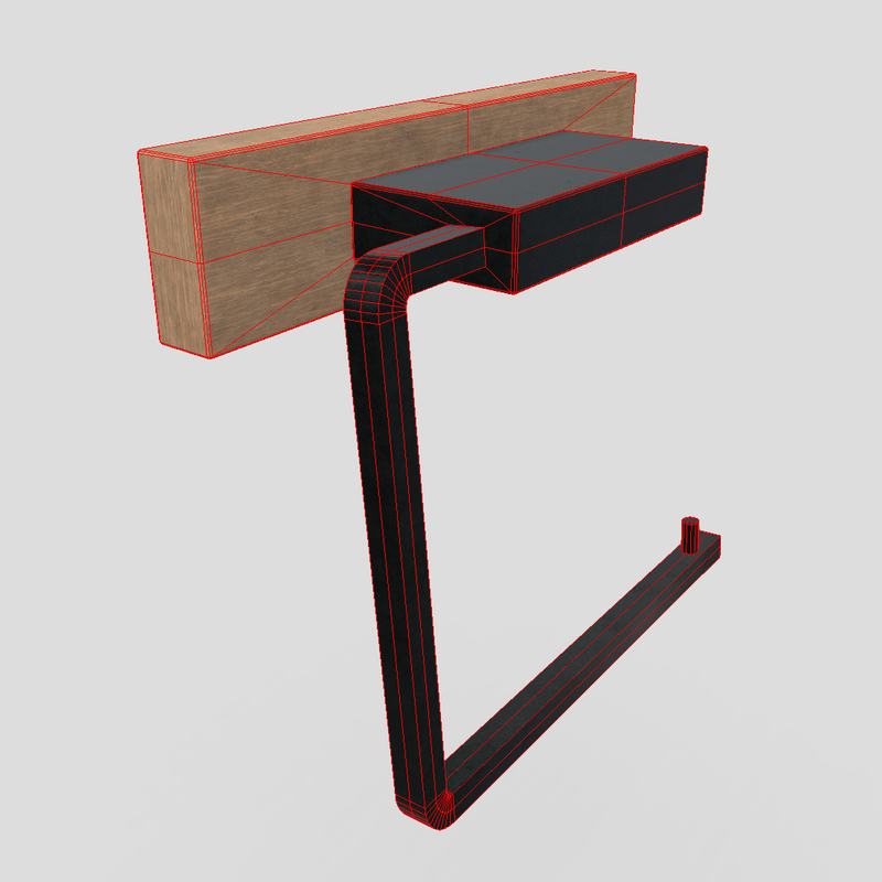 Toilet Roll Holder 4 - low poly PBR 3d model