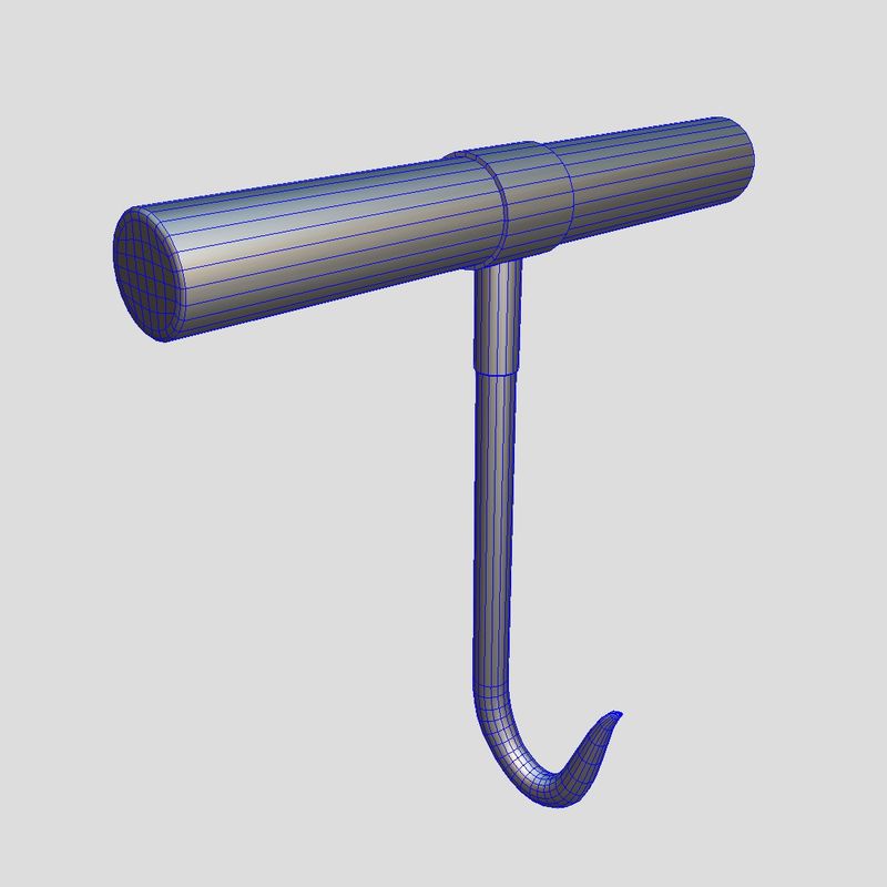 Meat Hook 2 - low poly PBR 3d model