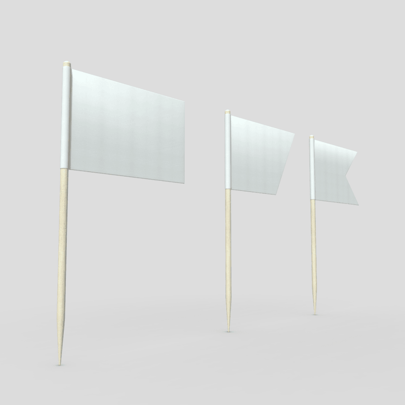 Tooth Pick Flags - low poly PBR 3d model