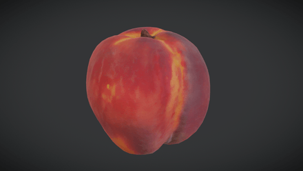 Peach 2 - low poly PBR 3d model
