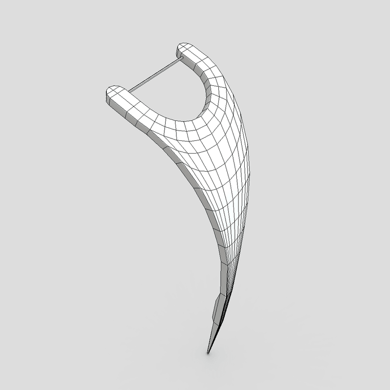 Dental Floss Pick 3 - low poly PBR 3d model