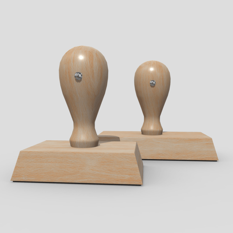Rubber Stamp 2 - low poly PBR 3d model