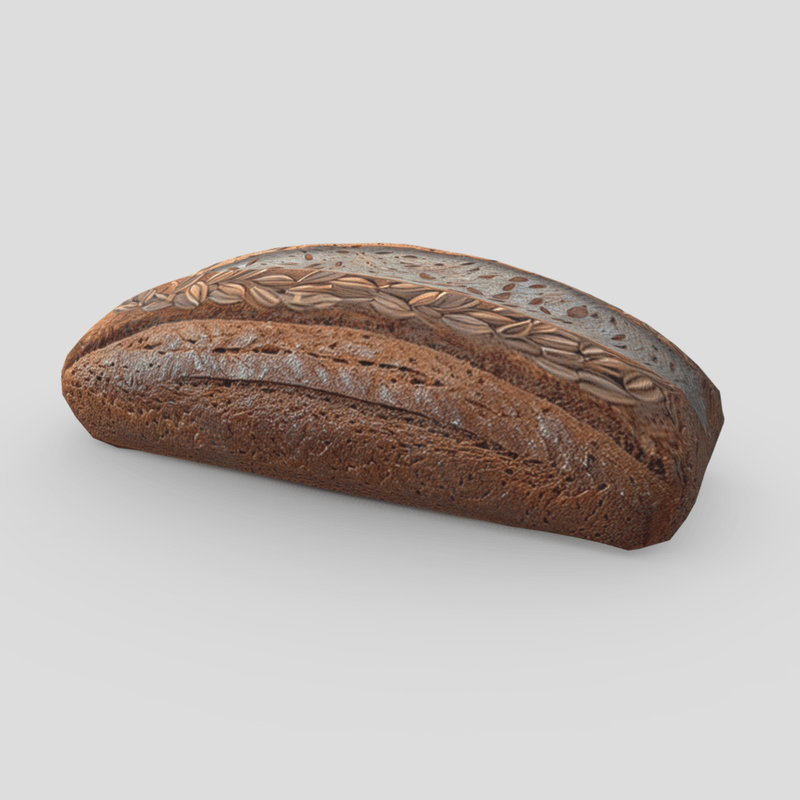 CC0 - Multi Grain Bread - low poly PBR 3d model