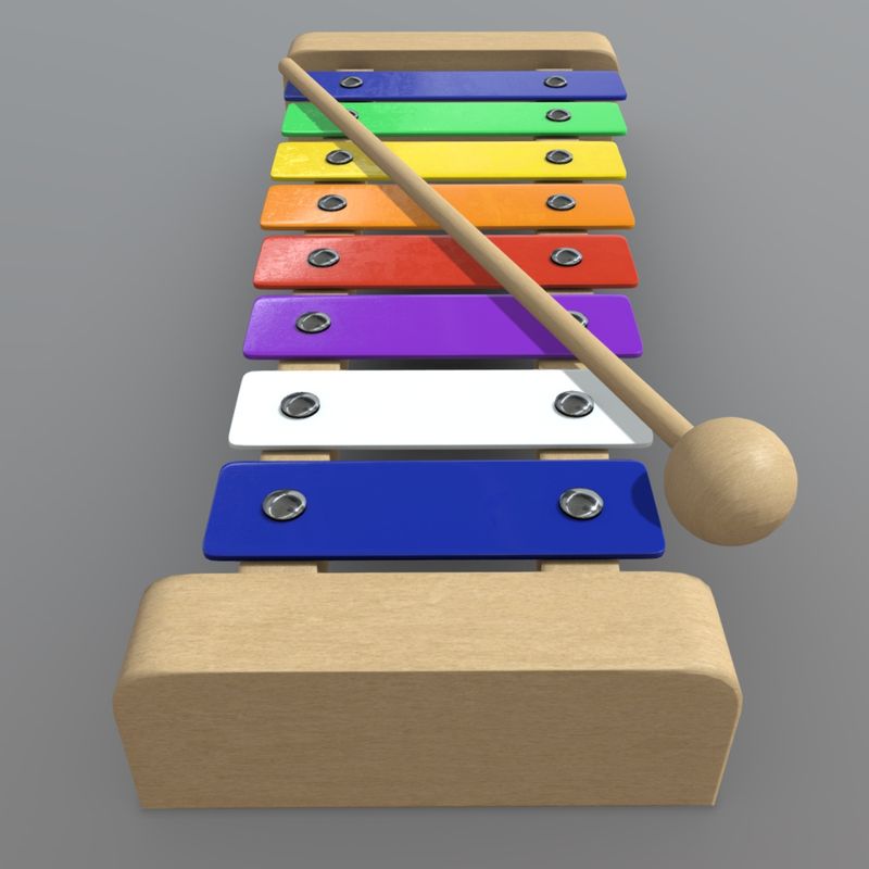 Xylophone - low poly PBR 3d model