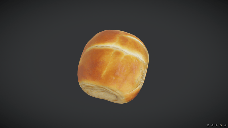 Bread Roll 3 - low poly PBR 3d model