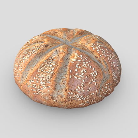 Rye Bread 2 - low poly PBR 3d model