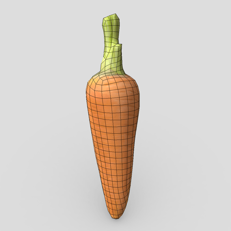 Carrot - low poly PBR 3d model