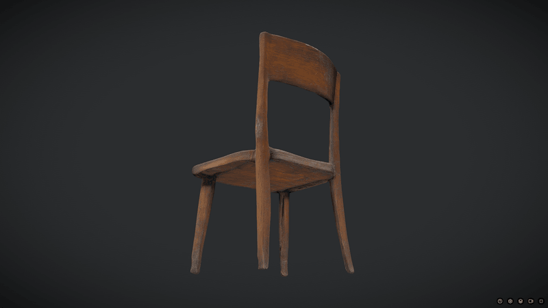 Decayed Wooden Chair 2 - low poly PBR 3d model