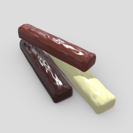 Chocolate Bar 3 - low poly PBR 3d model