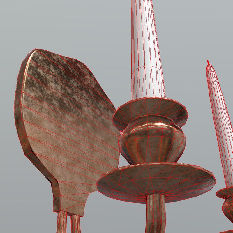 Candle Holder 3 - low poly PBR 3d model