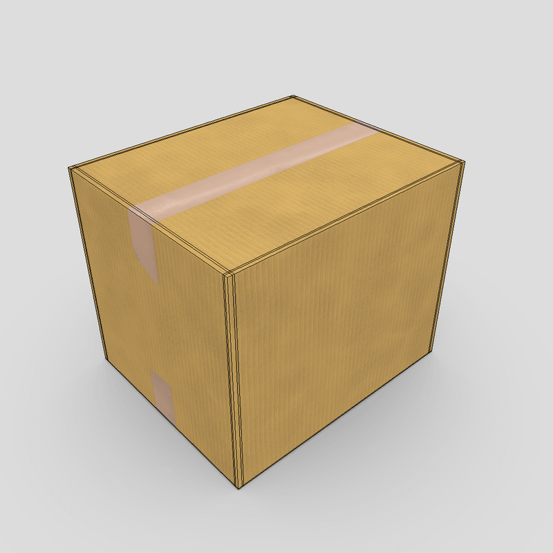 CC0 - Cardboard Box Closed - low poly PBR 3d model