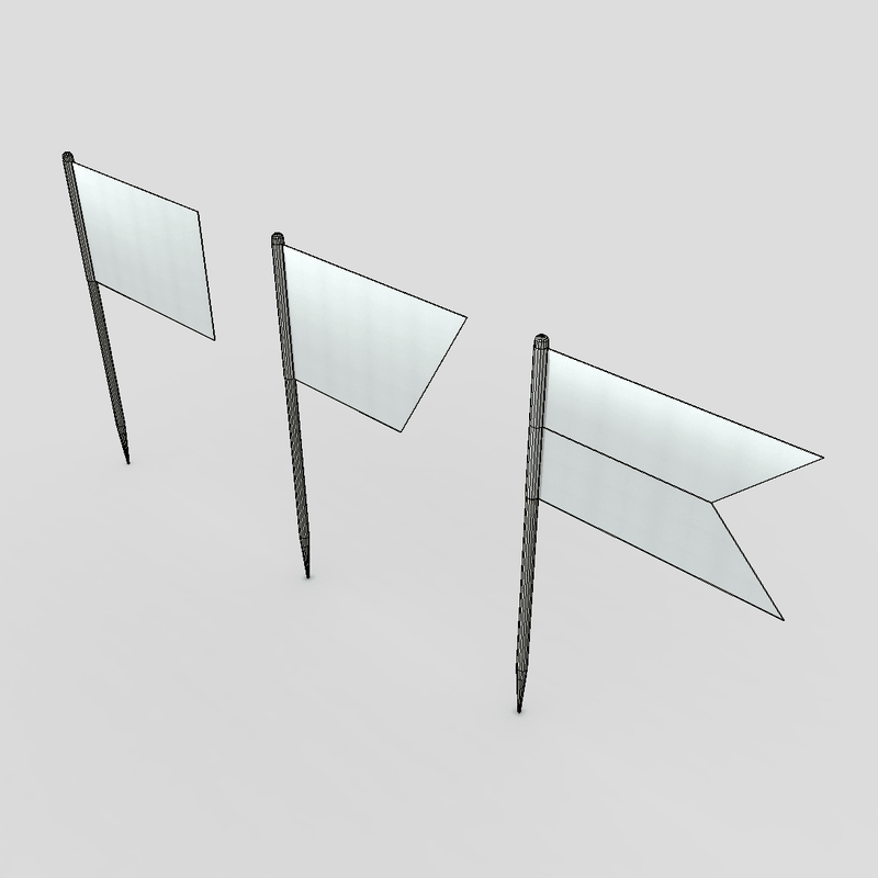 Tooth Pick Flags - low poly PBR 3d model