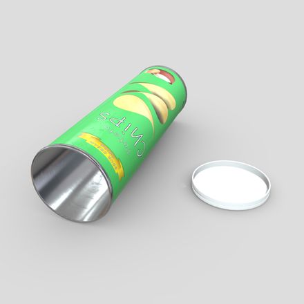 Potato Chips Tube 3 Open - low poly PBR 3d model