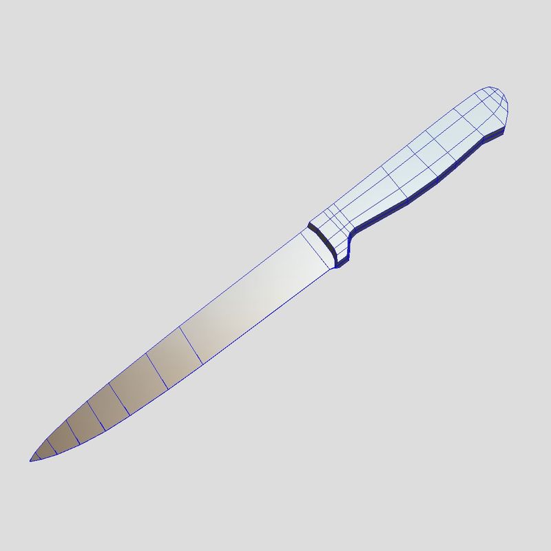 Kitchen Knife 2 - low poly PBR 3d model