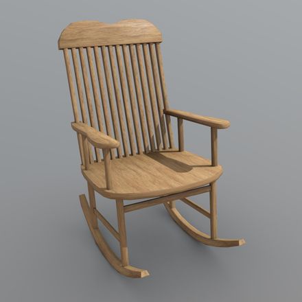 Rocking Chair - low poly PBR 3d model