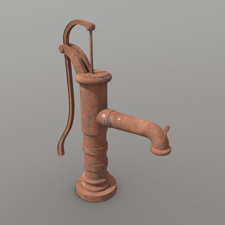 Hand Water Pump - low poly PBR 3d model