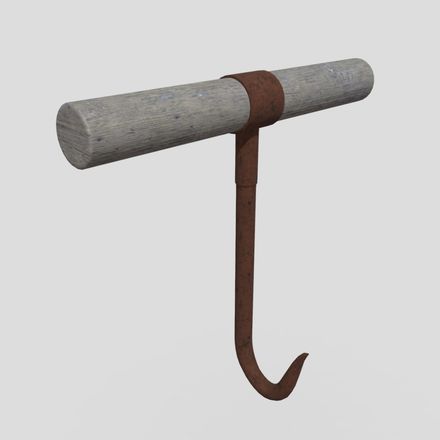 Meat Hook 2 - low poly PBR 3d model