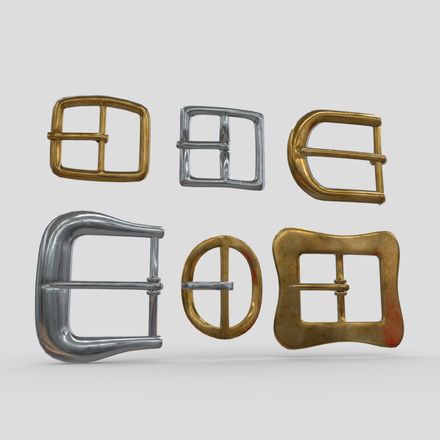 Buckle Set - low poly PBR 3d model