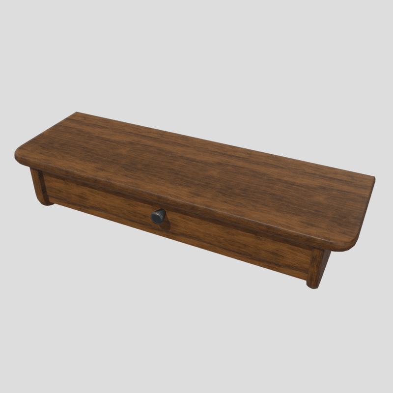 Wall Shelf 2 With Drawer - low poly PBR 3d model