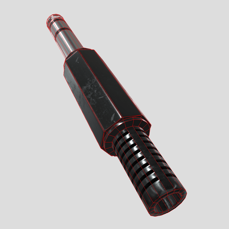 Jack Plug 2 - low poly PBR 3d model