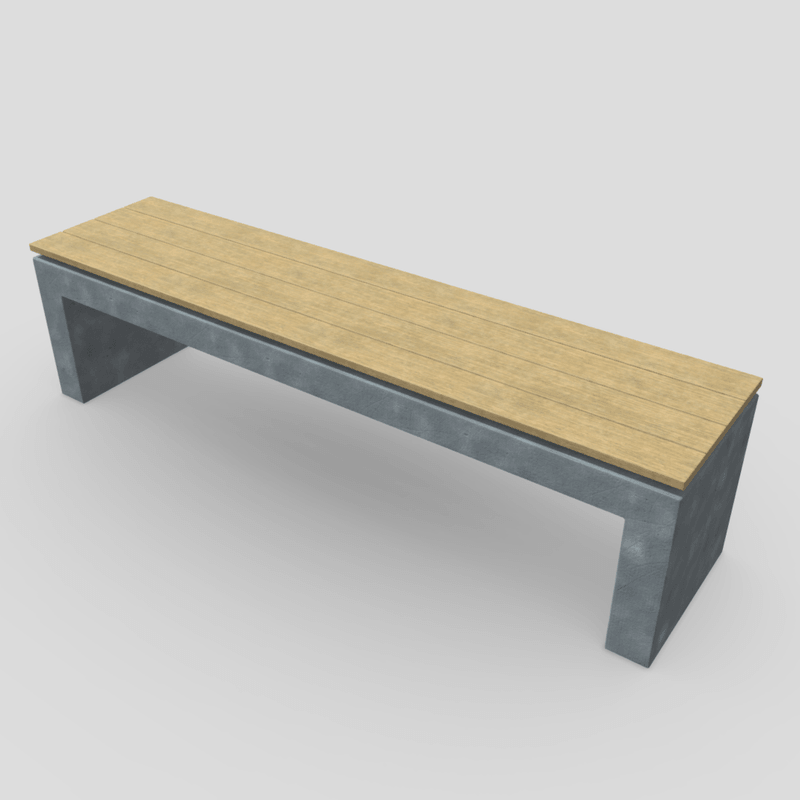 Bench 2 - low poly PBR 3d model
