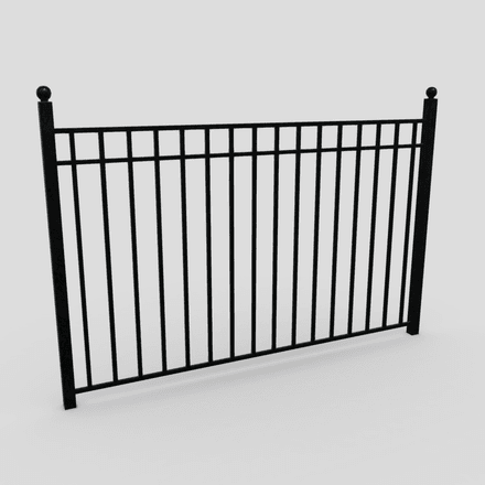 Iron Fence 2 - low poly PBR 3d model