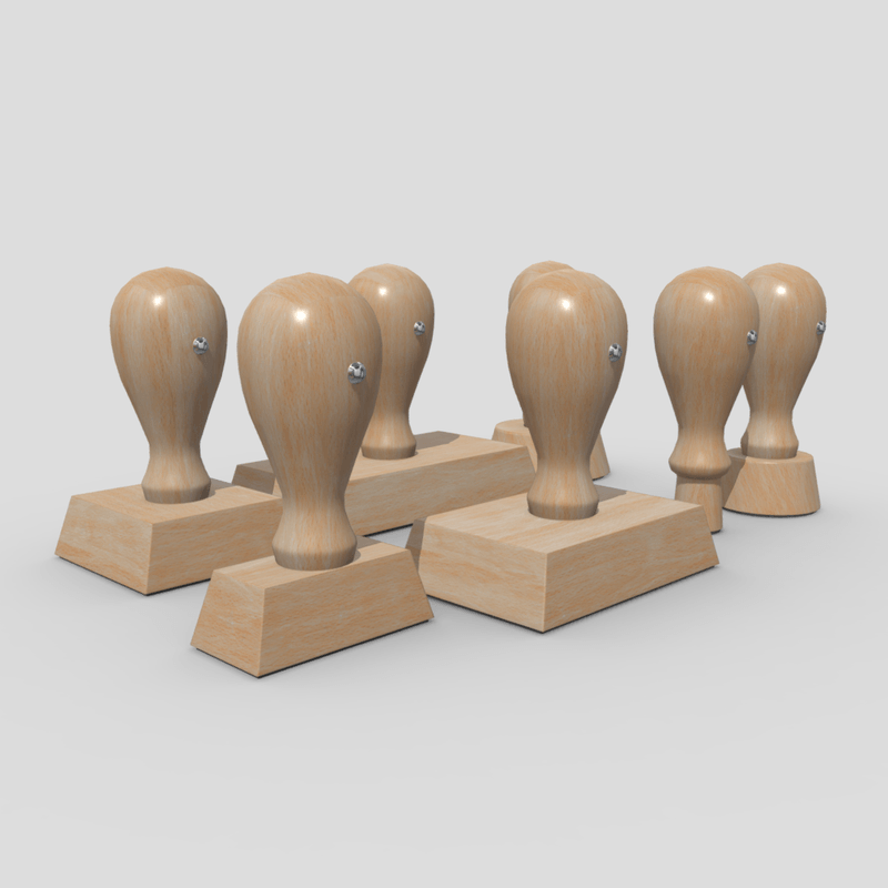Rubber Stamp Pack - low poly PBR 3d model