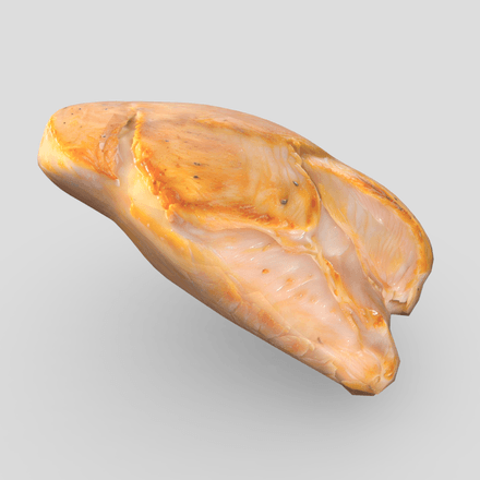 CC0 - Cooked Chicken Breast - low poly PBR 3d model