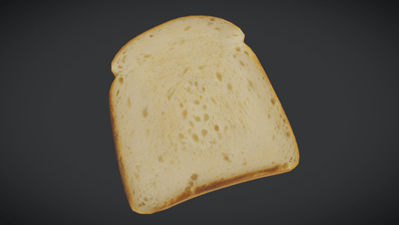 Bread Slice - low poly PBR 3d model