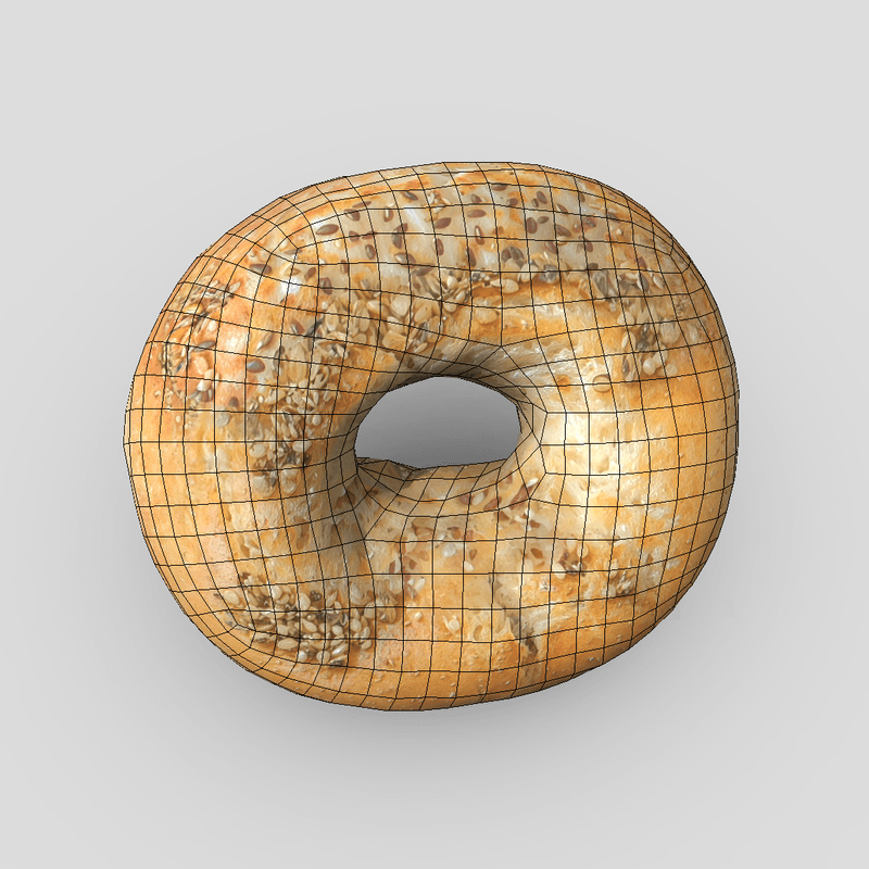 Bagel 3 - low poly PBR 3d model