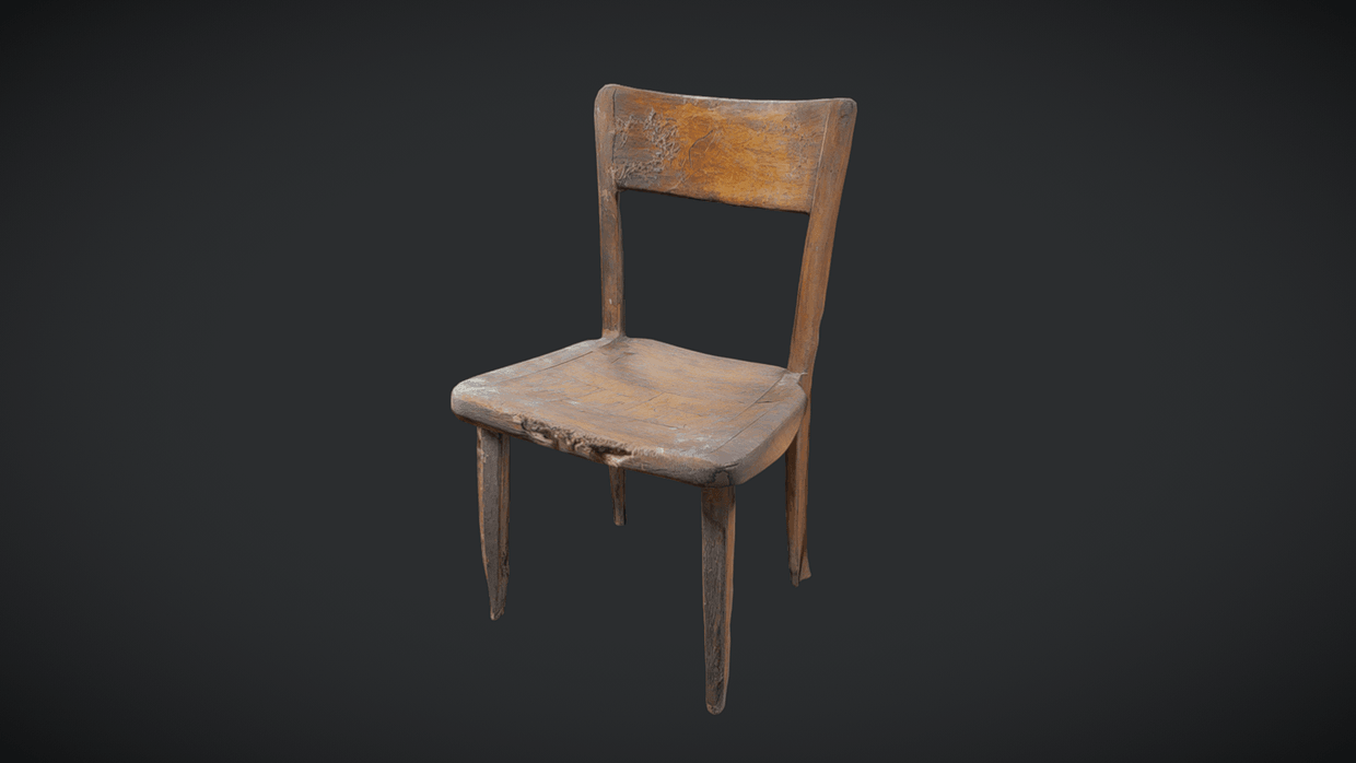 Decayed Wooden Chair 2 - Low Poly PBR 3D Model with 4K Textures