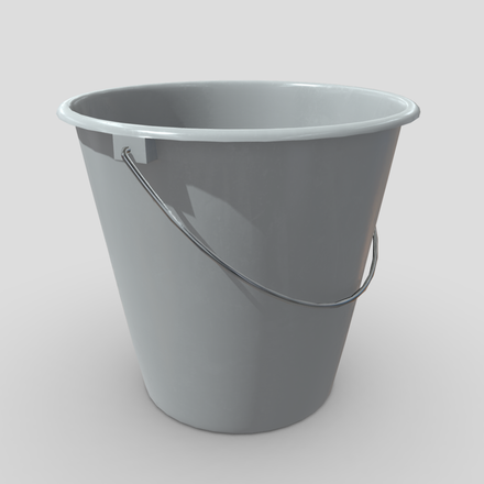 Bucket 4 - low poly PBR 3d model