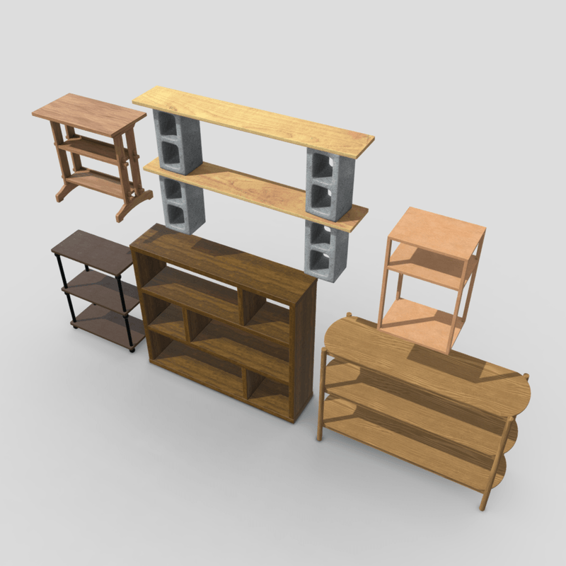 Shelf Pack - low poly PBR 3d model