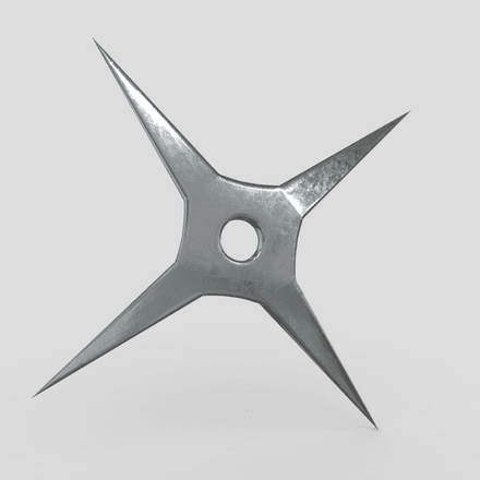 Shuriken 4 - low poly PBR 3d model