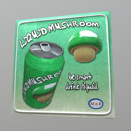 Tin Sign / Liquid Mushroom - low poly PBR 3d model