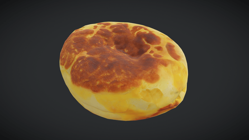 Cheese Flatbread - low poly PBR 3d model