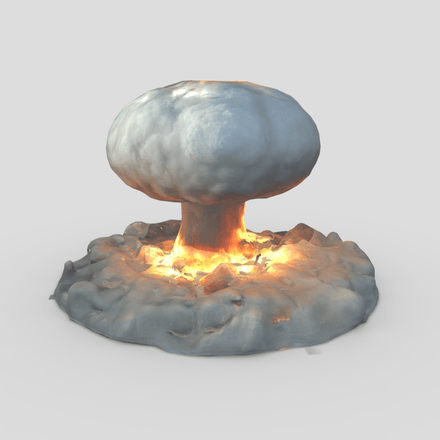 Nuclear Explosion - low poly PBR 3d model