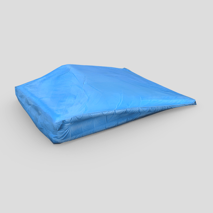 Folded Blue Tarp 2 - low poly PBR 3d model